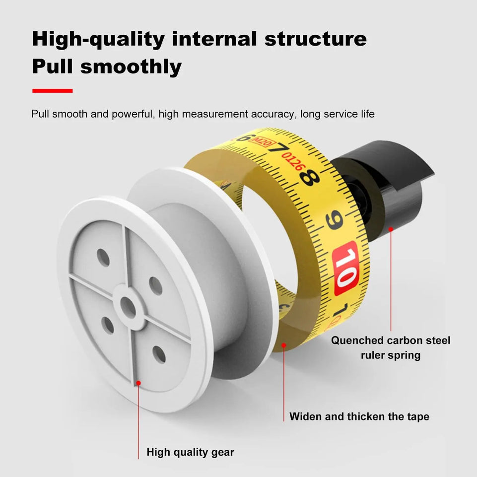 2Pcs Heavy Duty Tape Measure - 5m&3m Retractable Measuring Tapes with Rubber Cover, Metric/Imperial Scale for DIY, Construction