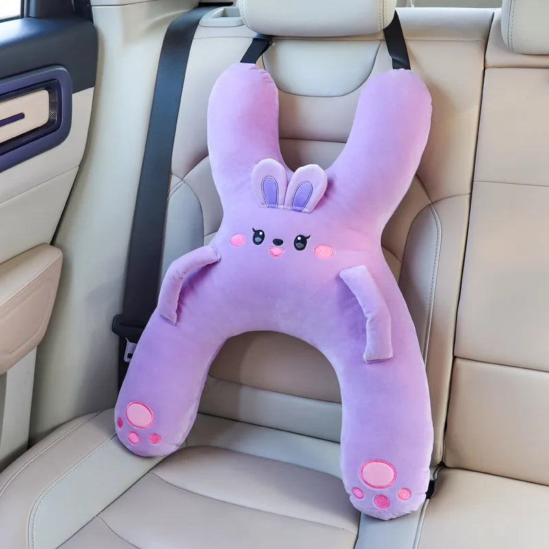 Car Cute Cartoon Pillow Car Mounted Child Sleeping Pillow Car Removable Comfortable Breathable Headrest Lumbar Support