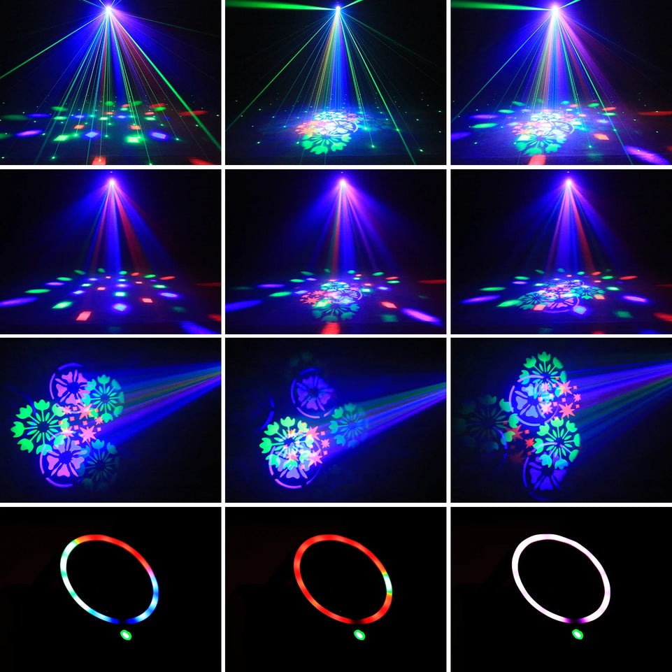 U'King Mini 30W Beam Pattern Moving Head Light RGB DMX Sound Activated Strobe Effect Stage Light for DJ Disco Party Christmas