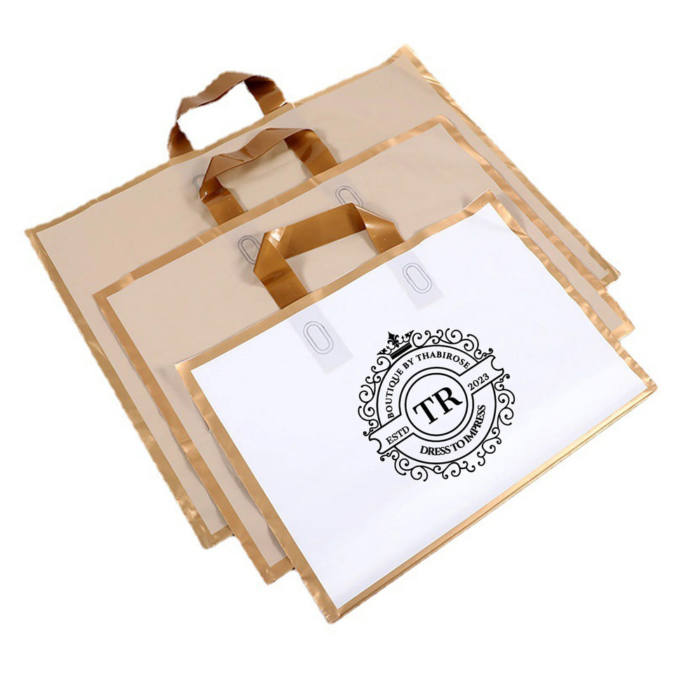 50pcs custom logo frosted shopping bags plastic gift bags clothing packaging bag design Personalized Logo Print merchandise bags