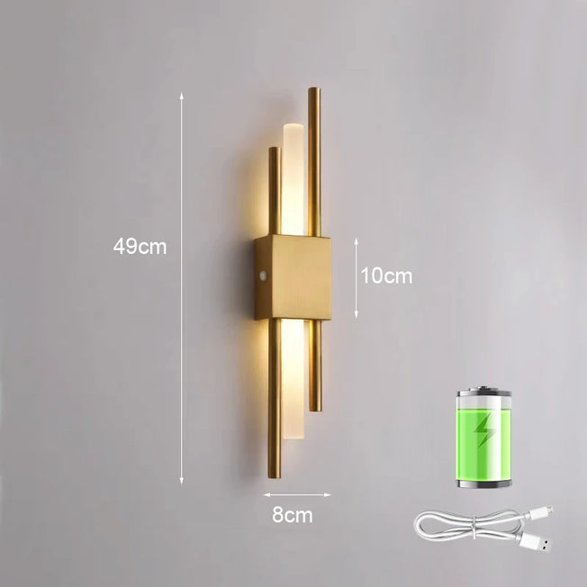 Nordic LED Wall Lamp Rechargeable Indoor Light Plug in Bedroom Bedside Living Room For Home Stairs Decoration Lamps Wall Light