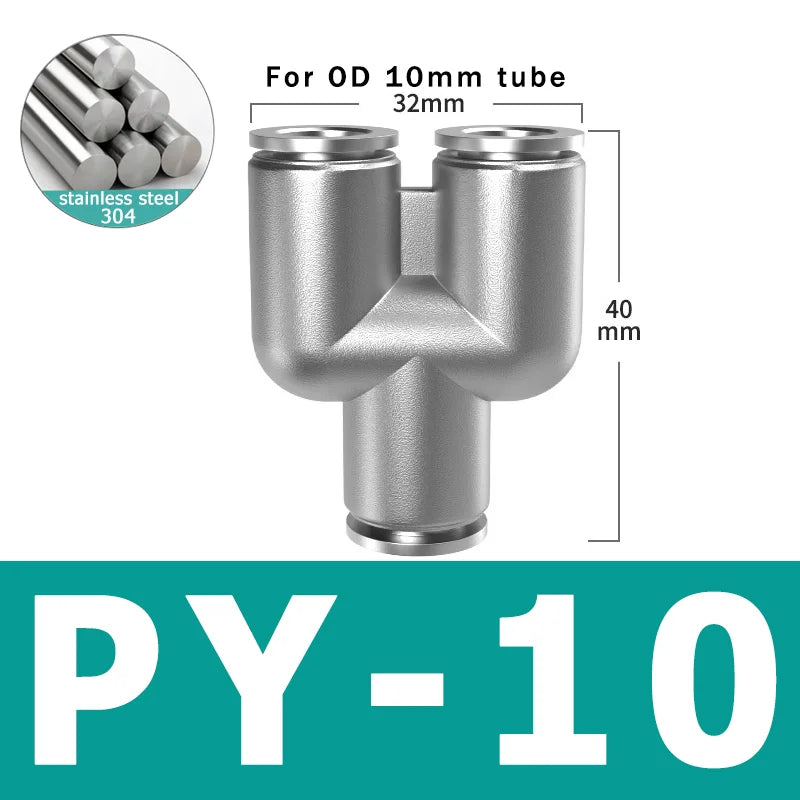 10pcs PU PV PE PY 304 Stainless Steel Metal Pneumatic Quick Coupling 4 6 8 10 12 High Pressure Air Pipe Fitting Quick Coupling