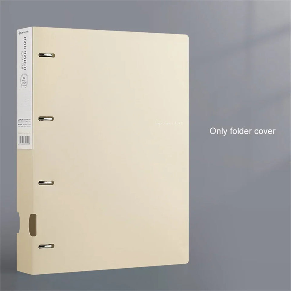 NEW Portable 4-Hole D-Type Folder A4 Plastic Storage Folder Loose-Leaf Storage Box File Bag Student File File Storage Box
