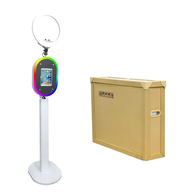 New Portable iPad Photo Booth Machine With Ring Light for 10.2/11/12.9 inch iPad Selfie Photobooth Machine for Party Wedding