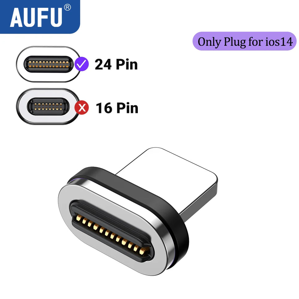 AUFU 240W Magnetic Adapter 24Pin USB4.0 Thunderbolt3 USB C To Type C Fast Charge Magnet USB C Converter Cable 8K USB OTG Adapter