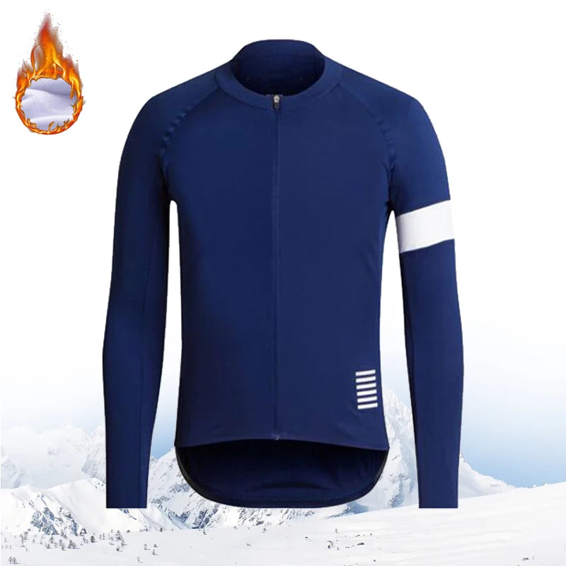 Winter Long Sleeves Cycling Jersey Winter Thermal Fleece Cycling Clothing Man's Bike Jersey MTB Road Bike Jacket Bicycle Shirt