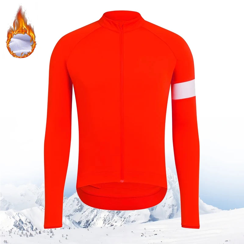 Winter Long Sleeves Cycling Jersey Winter Thermal Fleece Cycling Clothing Man's Bike Jersey MTB Road Bike Jacket Bicycle Shirt
