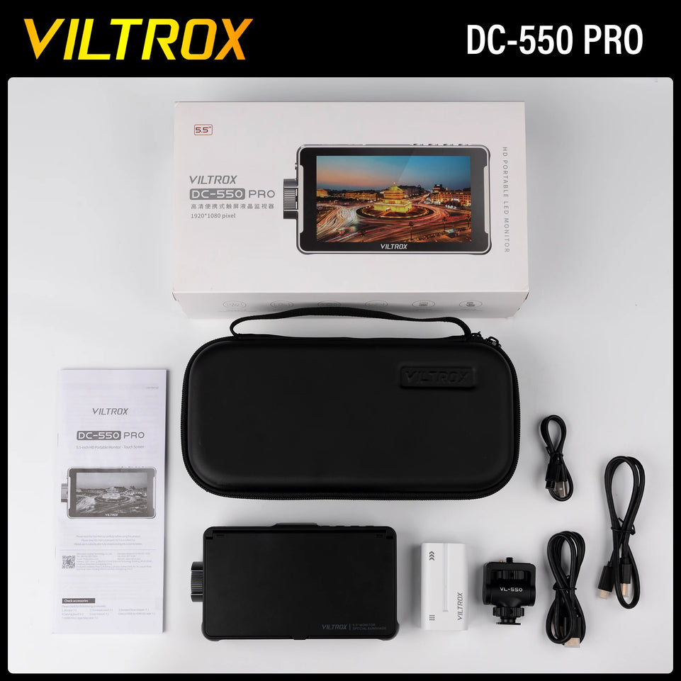VILTROX DC-550 Pro 5.5 Inch Profissional Camera Monitor 4K 30Hz Touch Screen Field 3D LUT Director Studio Monitor 1920x1080