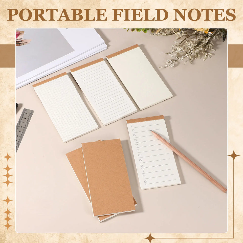 4/8Pcs Portable Field Notes Small Notepads 50Sheet Pocket Notebooks Memo Book to Do List Organizer Planner Daily for Work Office