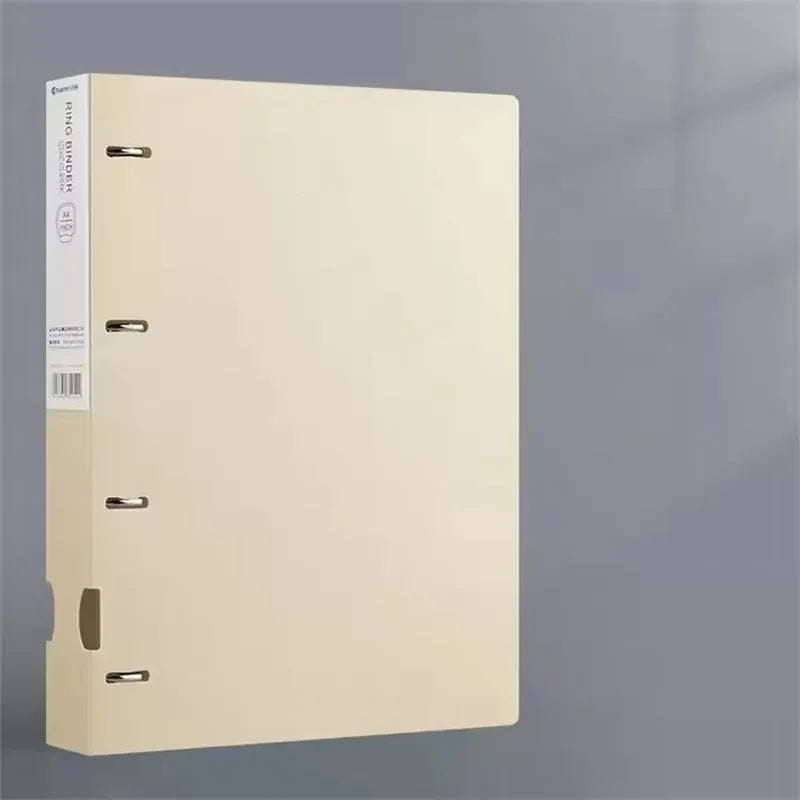 NEW Portable 4-Hole D-Type Folder A4 Plastic Storage Folder Loose-Leaf Storage Box File Bag Student File File Storage Box