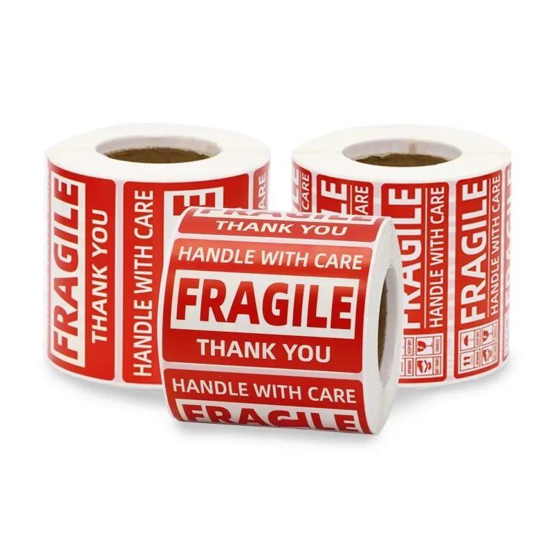 600PCS 130x70mm Fragile Stickers, Shockproof Warning Labels, Heavy Duty, Waterproof, for Shipping Boxes, Parcels, E-commerce