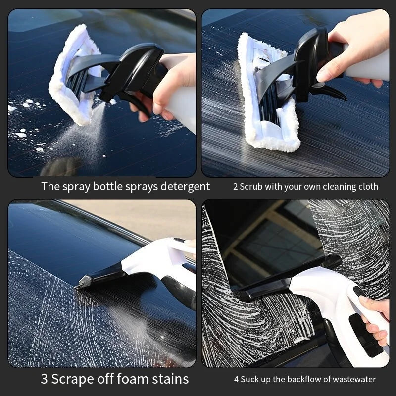 Multifunctional Electric Cordless Window Cleaner Machine White Cordless Rechargeable Automatic Portable Glass Cleaner Tools