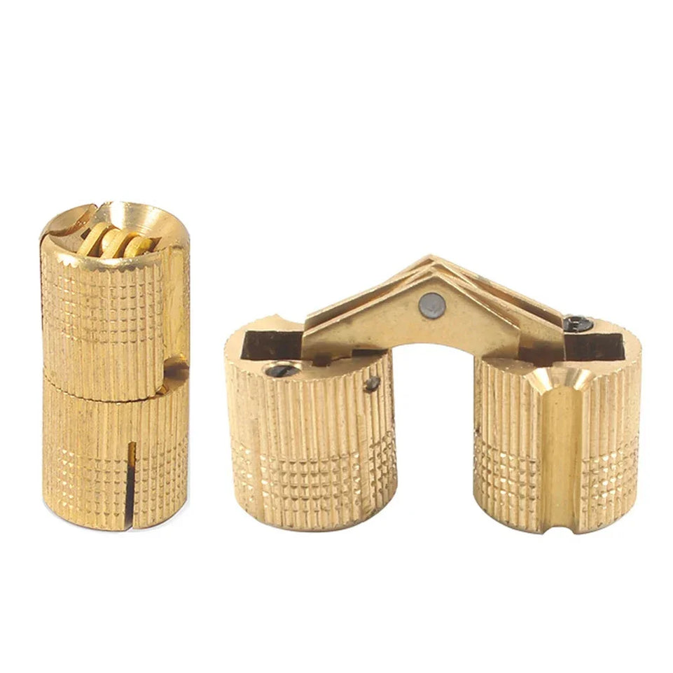 Copper Barrel Hinges Cylindrical Hidden Cabinet Concealed Invisible Brass Hinges Mount For Furniture Hardware 8/10/12/14/16mm