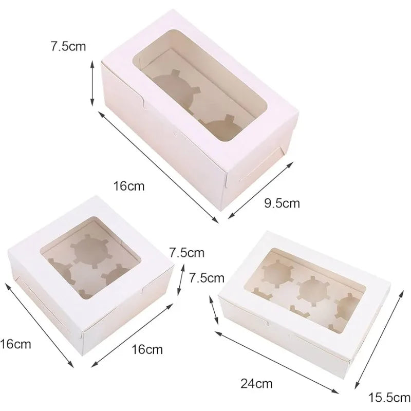 Premium Cake Boxes with Clear Window Cupcake Carrier with Inserts Muffin Boxes Durable Holiday Cupcake Holder for Bakeries