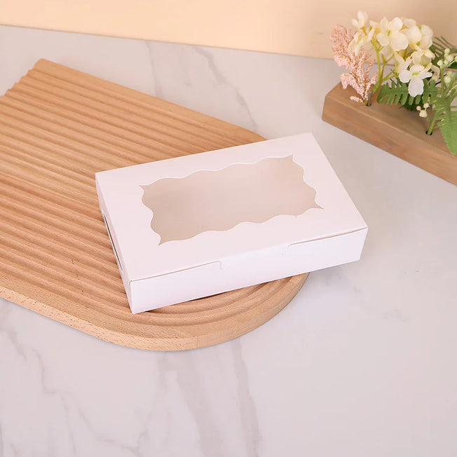 Wholesale Kraft Paper Cake Candy Boxes Rectangle Open Window Wedding Jewelry Chocolate Gift Packaging Box Baking Party Supplies