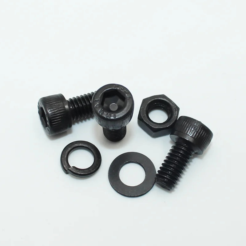 Black 2500P Hex Socket Head Screws Set M2 M2.5 M3 M4 M5 M6 DIN912 12.9 Allen Screw Nut Steel Button Head Socket Cap Bolt Nuts