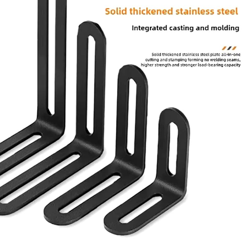 1Pc L-shaped Shelf Bracket Connector Stainless Steel Adjustable Angle Code Long Hole Activity 90 ° Right Angle Furniture Fixer
