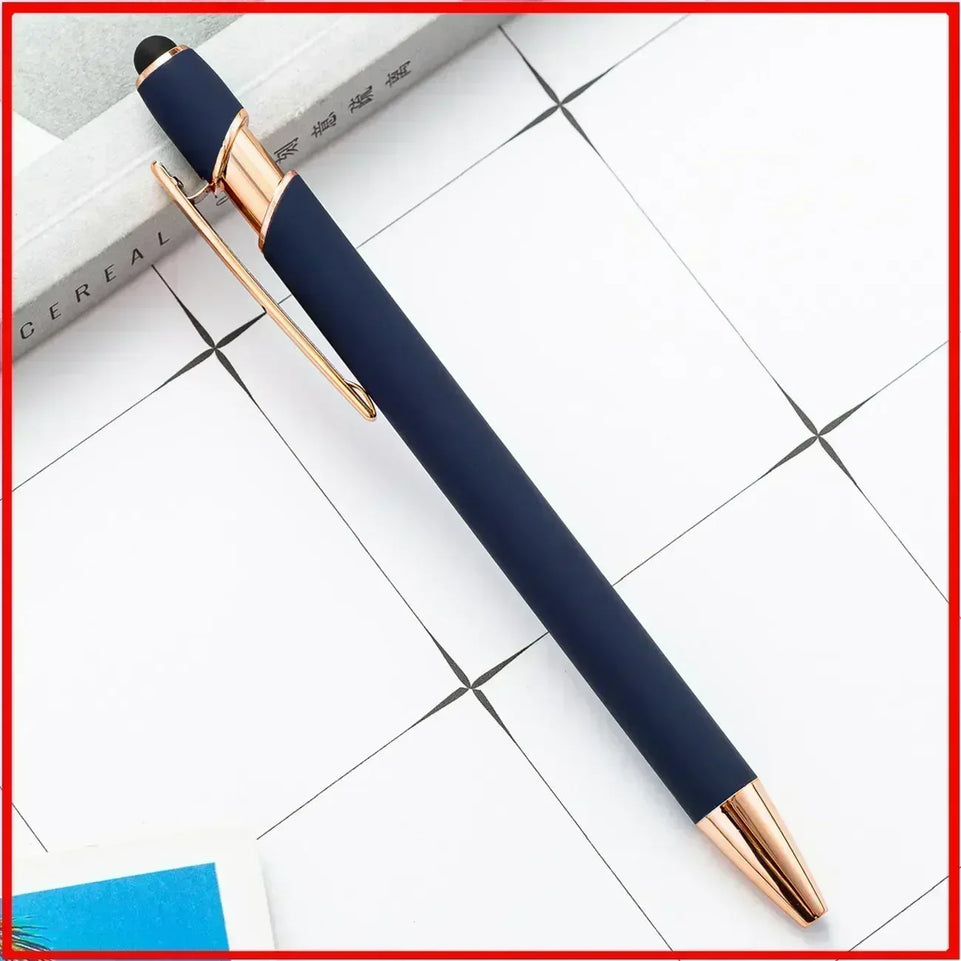 20-200 Pcs Customized Logo Ballpoint Pen Personalized Stylus Touch Engrave Text Metal Pen Stationery Office School Supplies