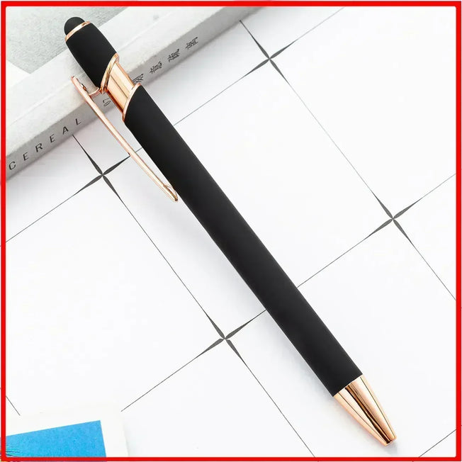 20-200 Pcs Customized Logo Ballpoint Pen Personalized Stylus Touch Engrave Text Metal Pen Stationery Office School Supplies