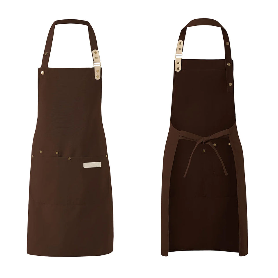 1 Piece Chef Apron Unisex Waterproof Canvas Durable for Restaurant Hotel Baking Beauty Salon Nail Art Kitchen Cooking