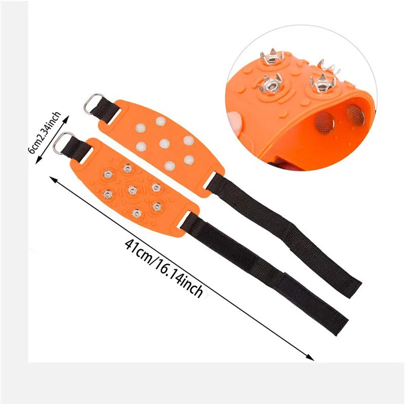 1/2pairs Shoe Spike Winter Winter Velcro Ice Claw Outdoor Climbing Snow Mountain and Snow Ground Anti slip Adjustable