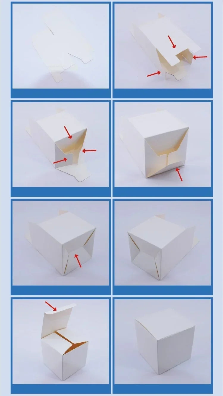 20/50pcs Square Folding Kraft Paper Box Black White cardboard Box for Packaging Candle Gift Box For wedding Party favor candy