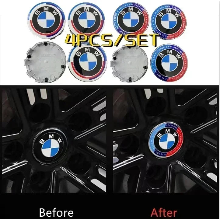 4Pcs 68/56mm Car Wheel Center Hub Cap Caps Emblem Logo For BMW X1 X3 X5 E90 E46 E60 F10 F30 F20 G20 E39 E92 G30 E87 E36 F11