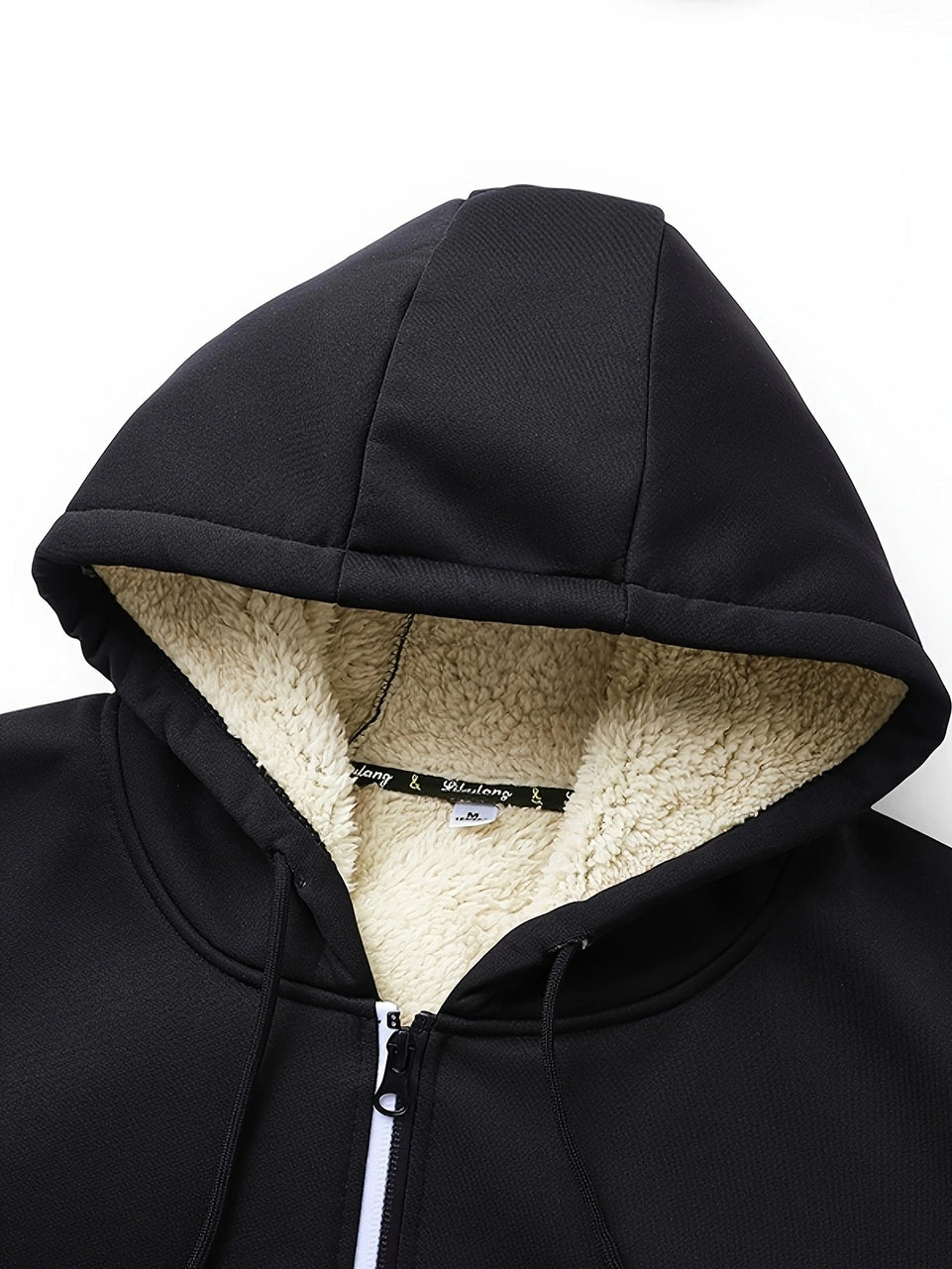 Winter Lambswool Zipper Hoodies Thicken Warm Jackets Long Sleeve Sweatshirts Casual Sports Fleece Black Coats Hooded Men Coat To