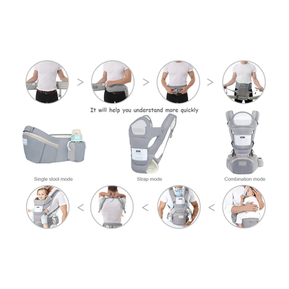 Ergonomic Baby Carrier Backpack Infant Baby Hipseat Carrier Front Facing Ergonomic Kangaroo Baby Wrap Sling Travel Backpack