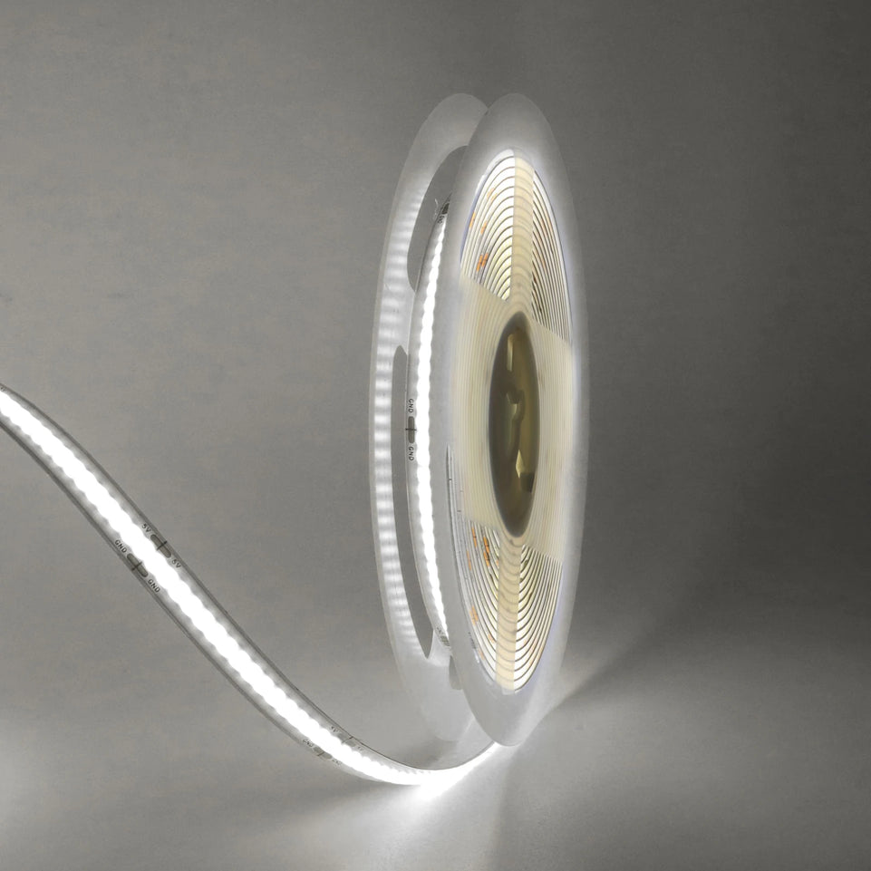3AA Battery Box 5V COB Led Strip 8MM 320LEDs/M Warm Natural Cool White Flexible COB Strip Light for Bedroom Cabinet TV Backlight