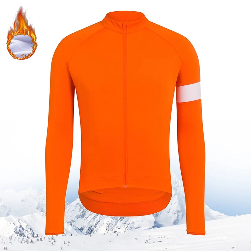 Winter Long Sleeves Cycling Jersey Winter Thermal Fleece Cycling Clothing Man's Bike Jersey MTB Road Bike Jacket Bicycle Shirt