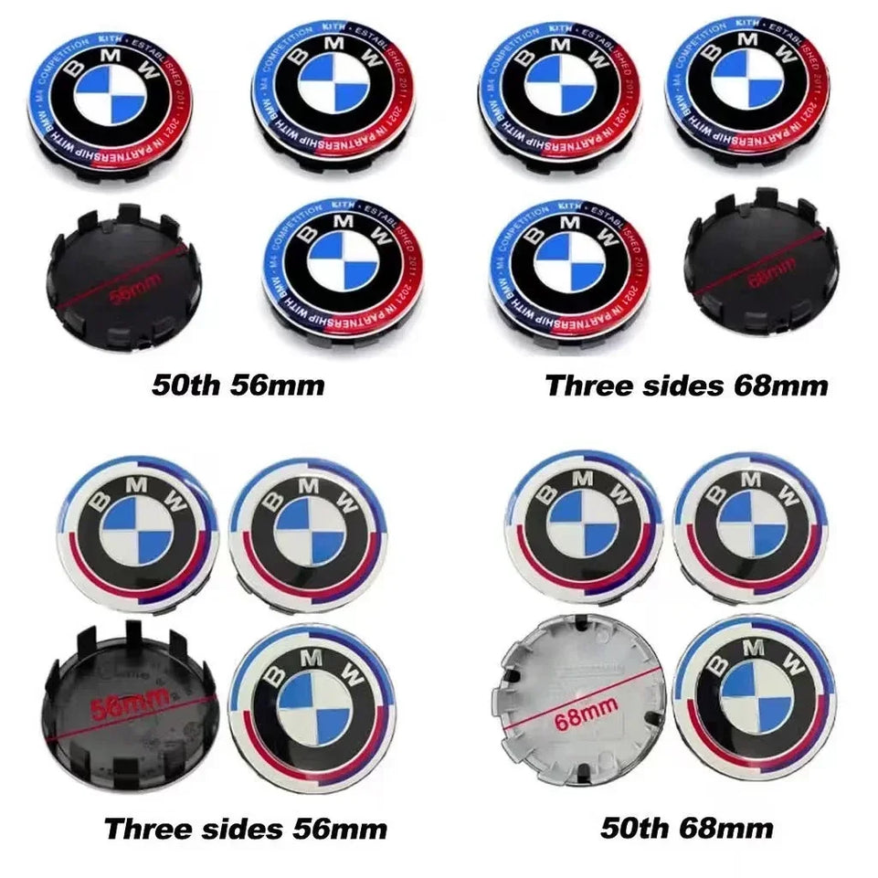 4Pcs 68/56mm Car Wheel Center Hub Cap Caps Emblem Logo For BMW X1 X3 X5 E90 E46 E60 F10 F30 F20 G20 E39 E92 G30 E87 E36 F11