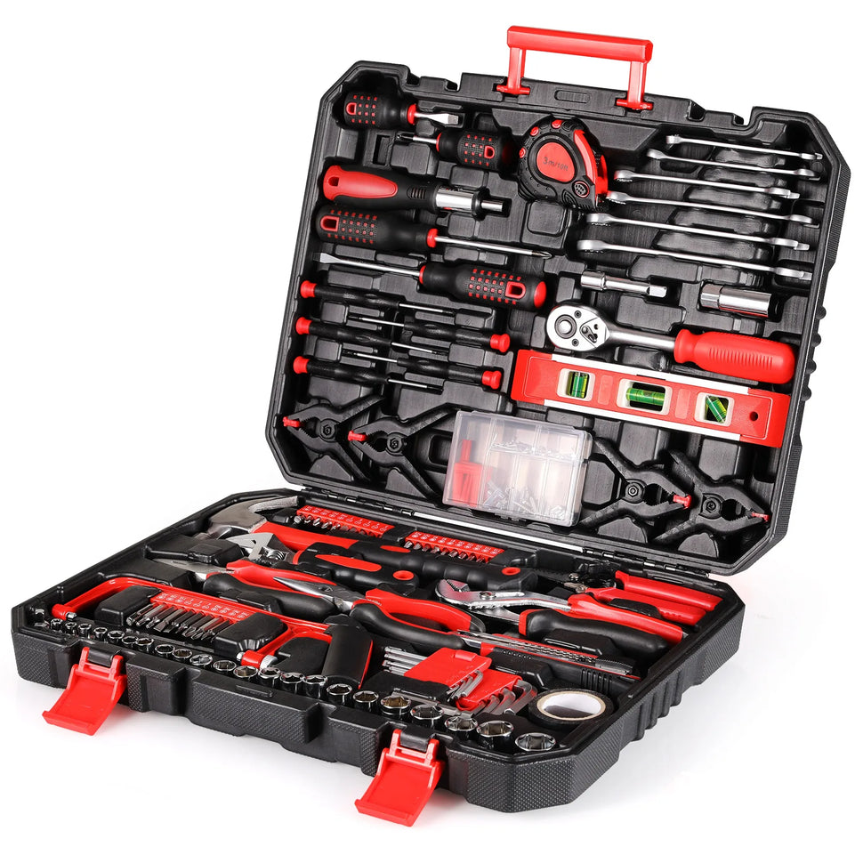 198 Piece Tool Box, Hand Tool Set, Ratchet Socket Tool Set, Screwdriver Set, Home Car Repair Tool, Universal