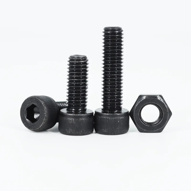 Black 2500P Hex Socket Head Screws Set M2 M2.5 M3 M4 M5 M6 DIN912 12.9 Allen Screw Nut Steel Button Head Socket Cap Bolt Nuts