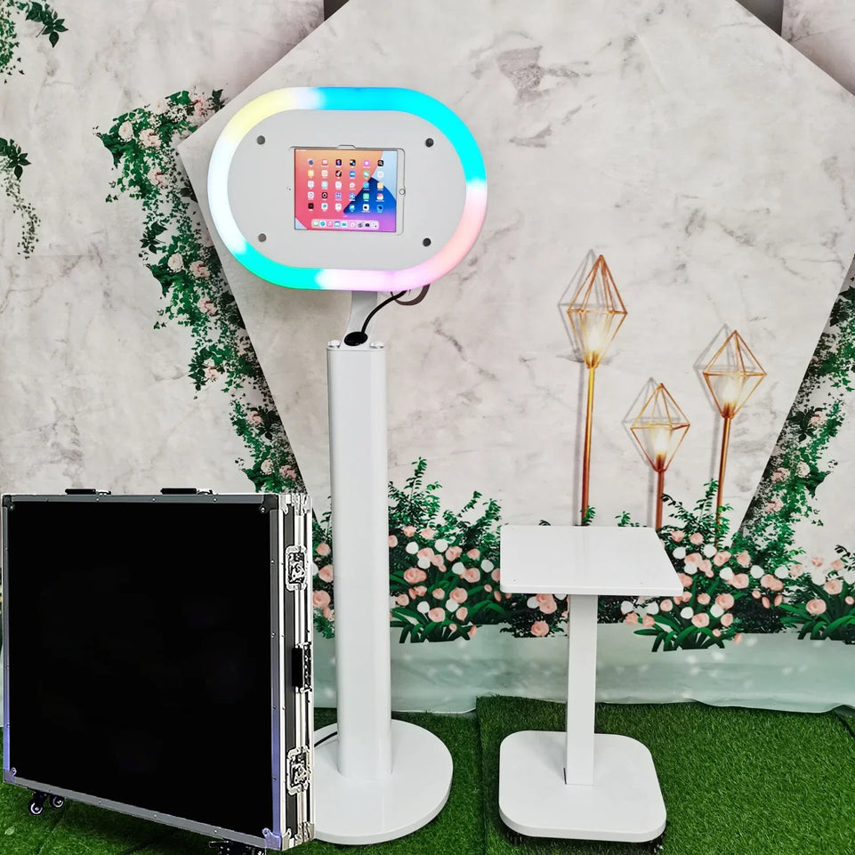New Portable iPad Photo Booth Machine With Ring Light for 10.2/11/12.9 inch iPad Selfie Photobooth Machine for Party Wedding
