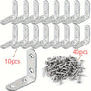 A Set Of 50pcs,Including 10pcs 90-Degree Right-Angle Brackets With 40screws,L-Shaped Bracket Hardware For Wooden Shelves,Chairs