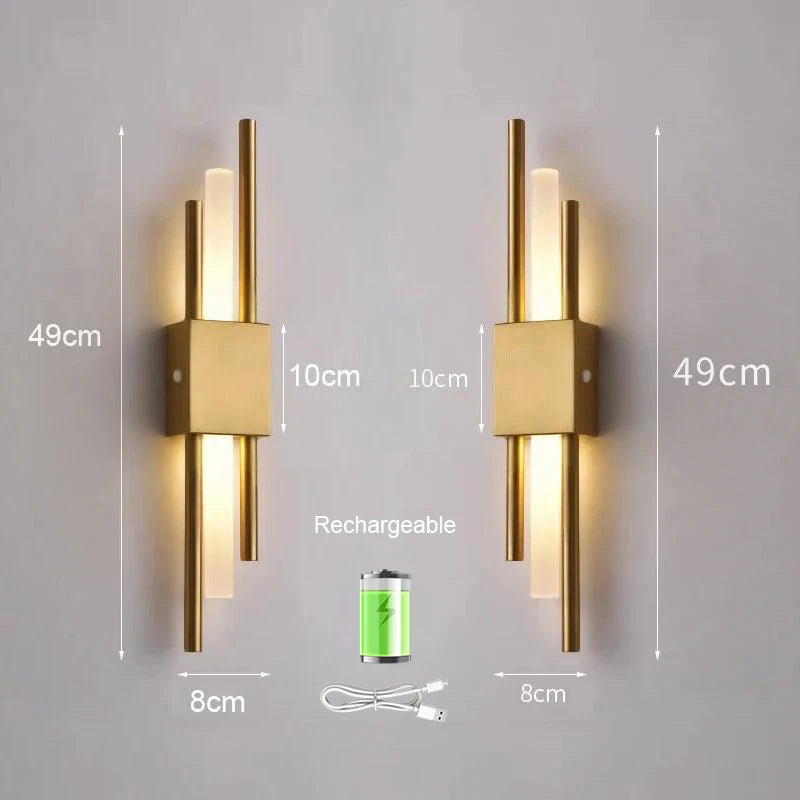 Nordic LED Wall Lamp Rechargeable Indoor Light Plug in Bedroom Bedside Living Room For Home Stairs Decoration Lamps Wall Light