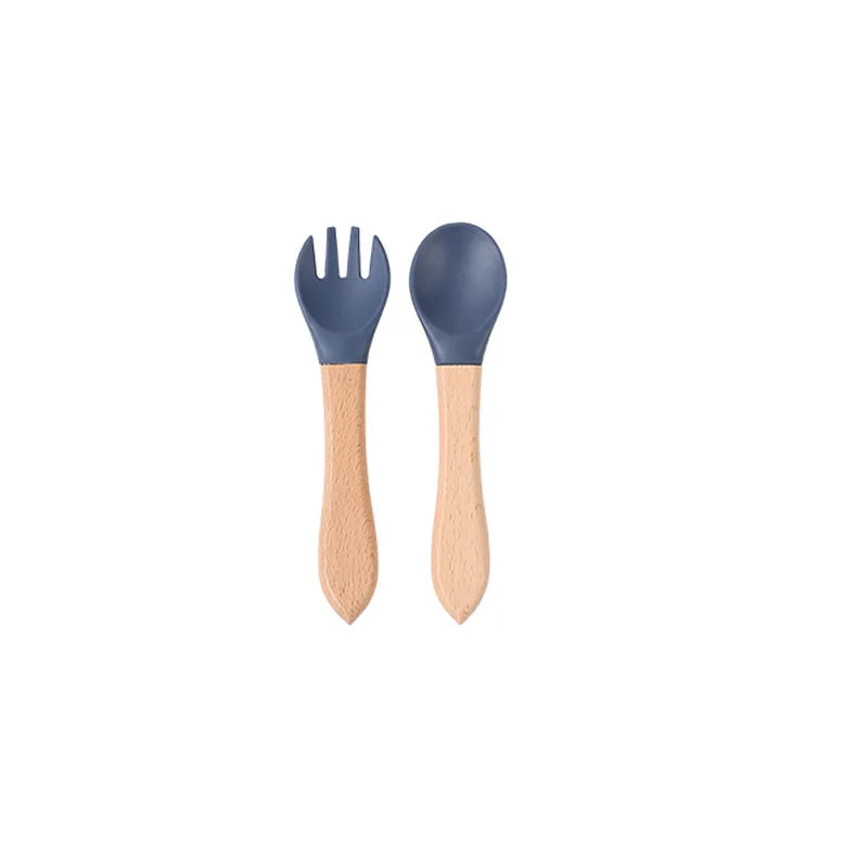 Children's silicone tableware set Baby Complementary Food Training 1/2/3/5PCS Set Sucker Bowl Bib Cup Fork Spoon Set Maternal