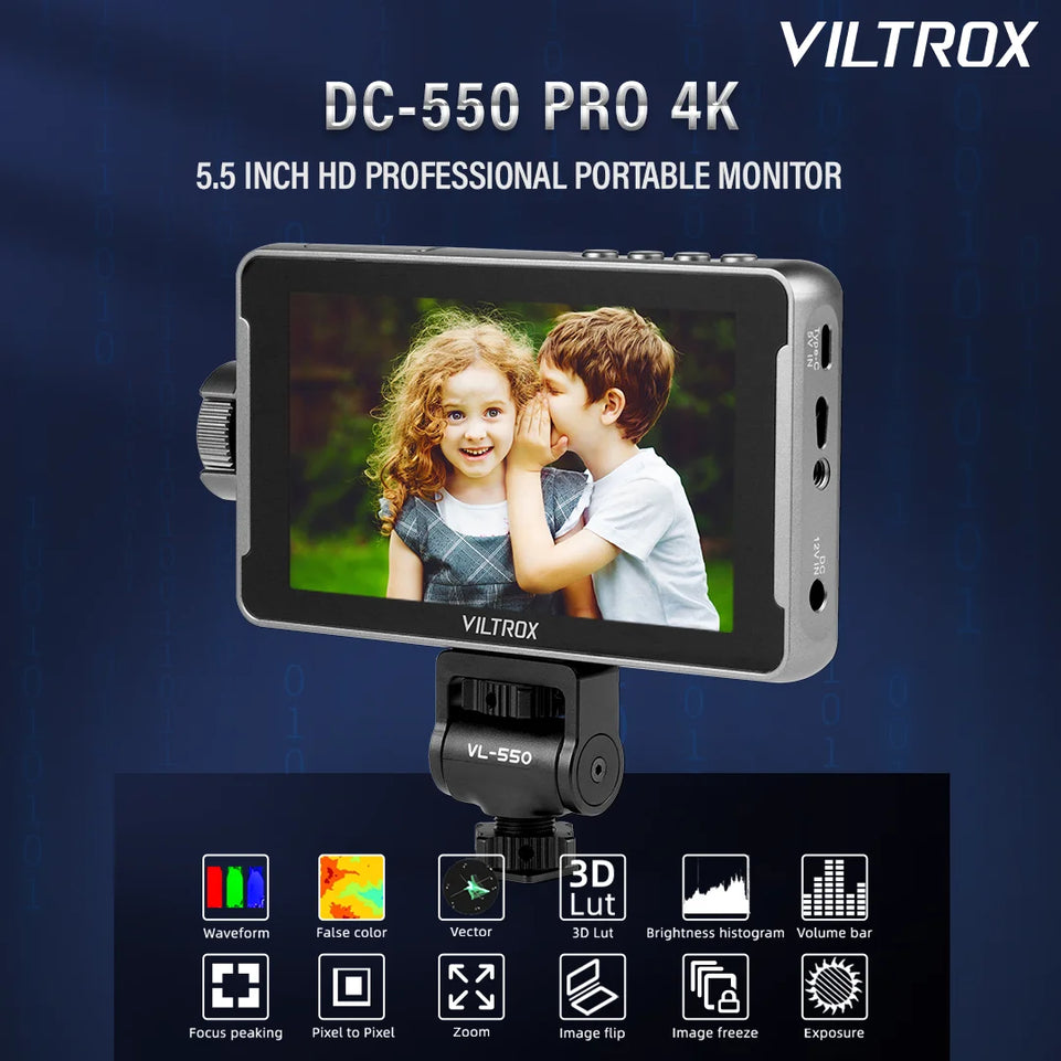 VILTROX DC-550 Pro 5.5 Inch Profissional Camera Monitor 4K 30Hz Touch Screen Field 3D LUT Director Studio Monitor 1920x1080